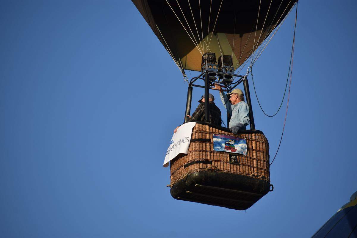 The first Skies the Limit hot-air balloon festival was held at River Bluff Regional Park in Ceres, California, on Saturday, June 17, 2023. Ten teams of balloonists took part. Spectators had to be there early to witness the launches, as most occurred between 6 and 7 a.m.