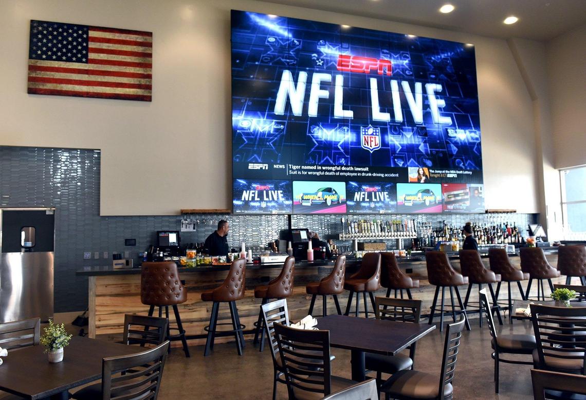 The restaurant bar at Ten Pin Fun Center in Turlock, Calif. is pictured on Tuesday May 14, 2019.