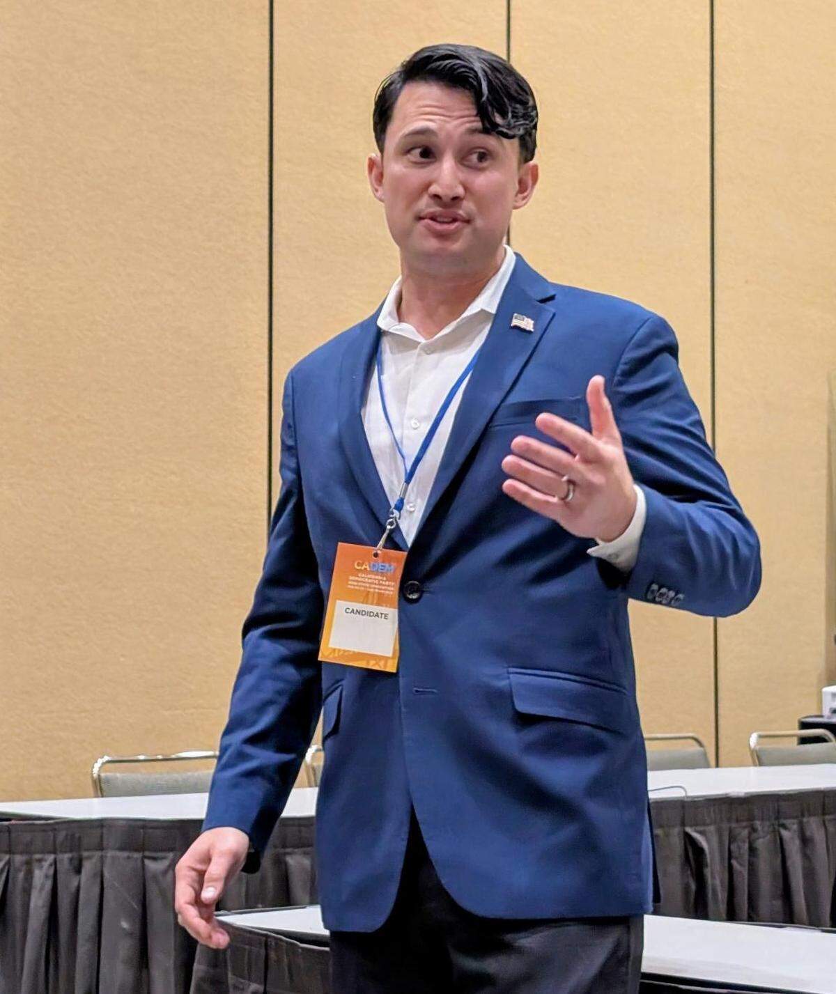 Michael Masuda at the California Democratic Party 2026 State Convention, which was held Feb. 20-22 at Moscone Center in San Francisco
