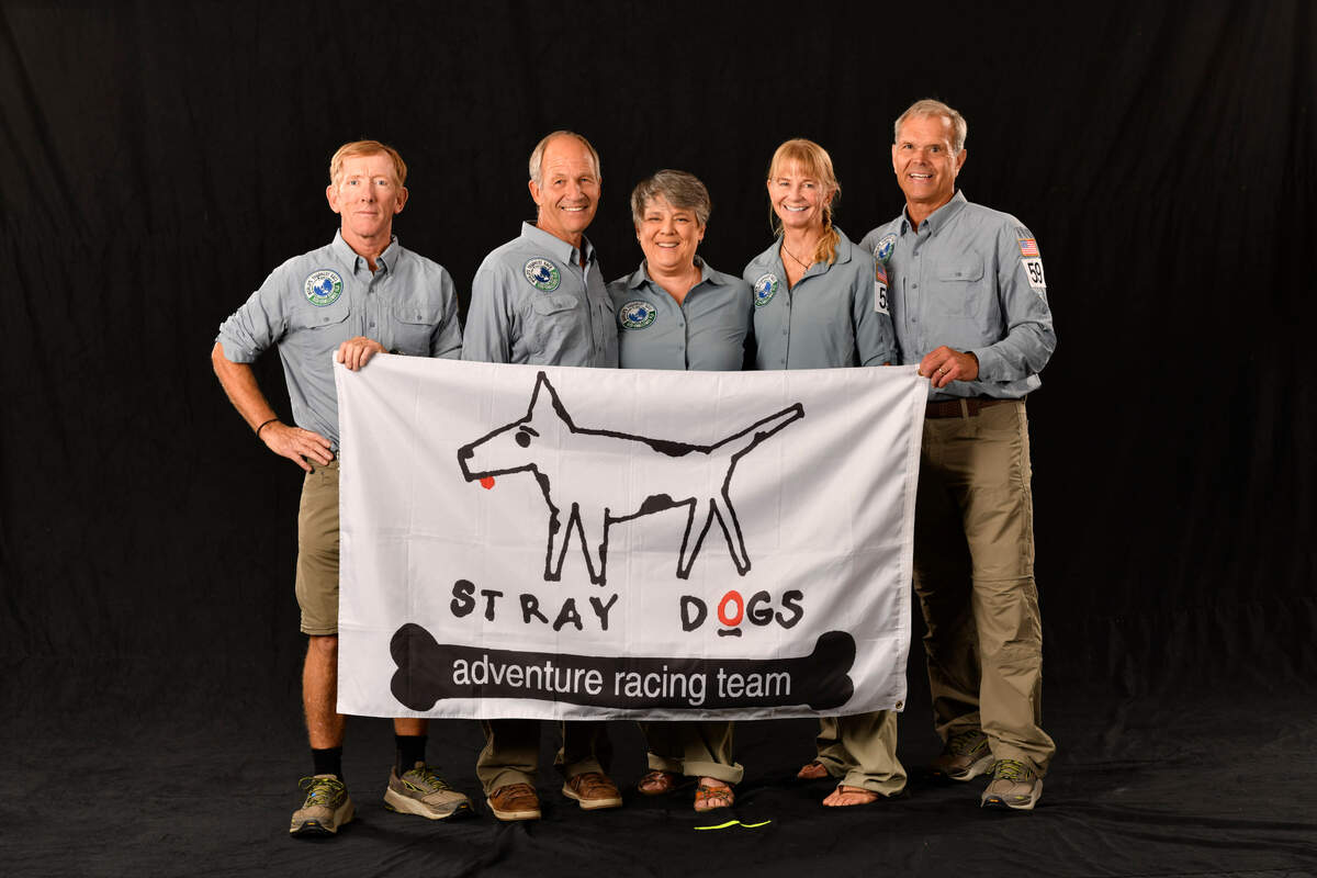 Team Stray Dogs from United States (team members Marshall Ulrich, Adrian Crane, Bob Haugh, Nancy Bristow and Heather Ulrich) compete in the 2019 Eco-Challenge adventure race in Fiji on Friday, September 6, 2019. (Poby/Amazon)