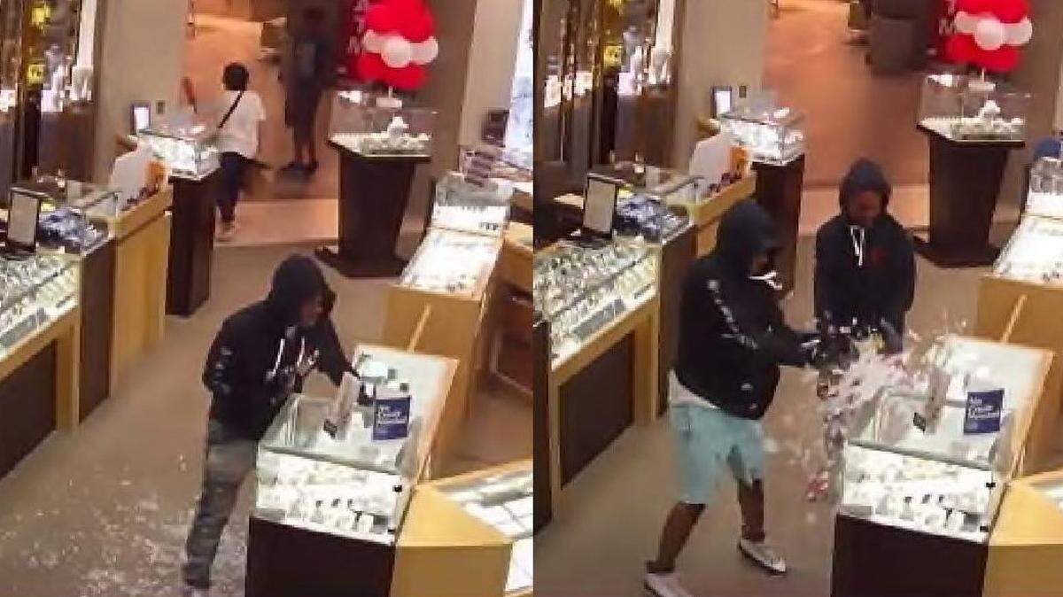 Surveillance images of the robbery at Valliani Jewelers at the Great Mall in Milpitas, CA, on Sunday night, Aug. 25, 2019