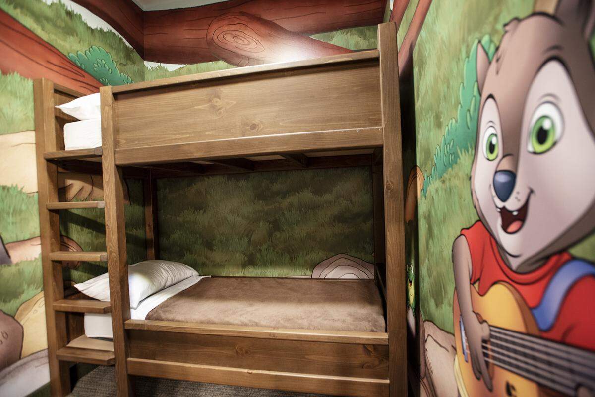 Kids bunk beds inside one of the guest suites at the Great Wolf Lodge in Manteca, Calif., on Wednesday, March. 4, 2020.