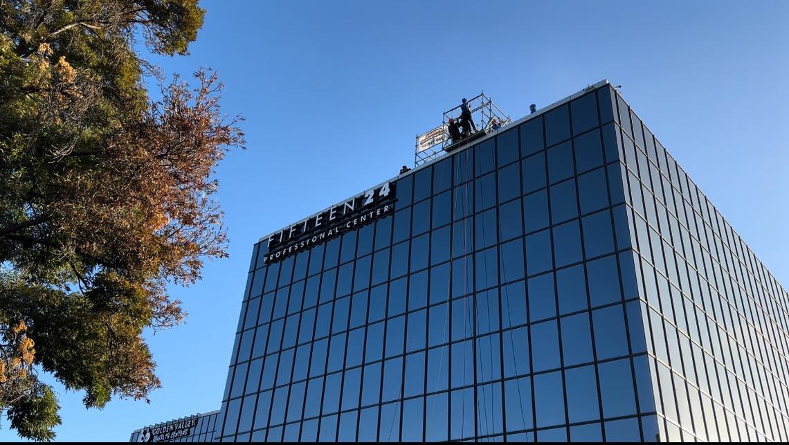 Rappellers participate in the Over the Edge fundraising event for LearningQuest on Saturday, Oct. 12. The event raised over $120,000.