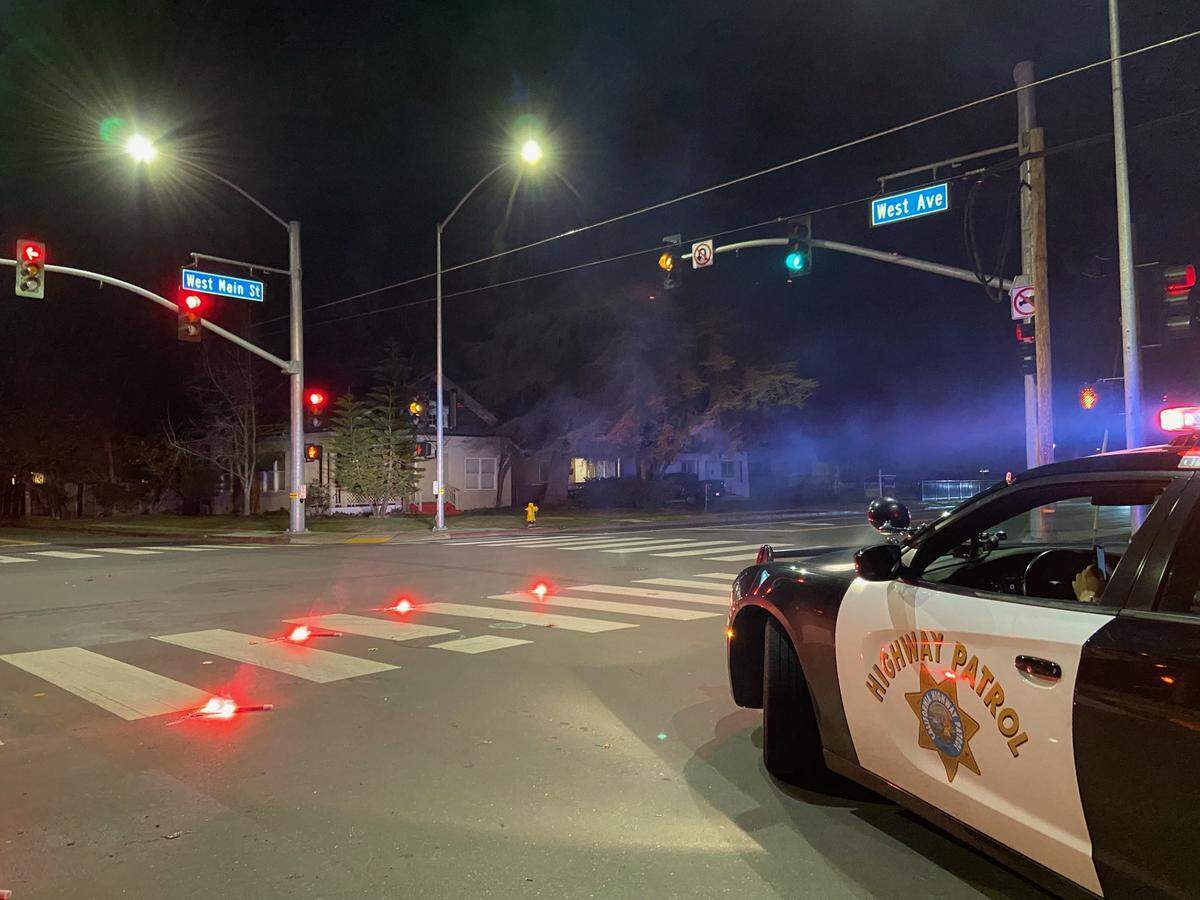 This is at the edge of the perimeter of a shooting scene in Turlock on Thursday night, Dec. 16, 2021.