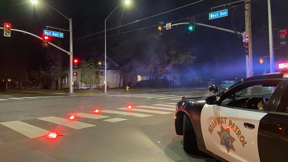 This is at the edge of the perimeter of a shooting scene in Turlock on Thursday night, Dec. 16, 2021.