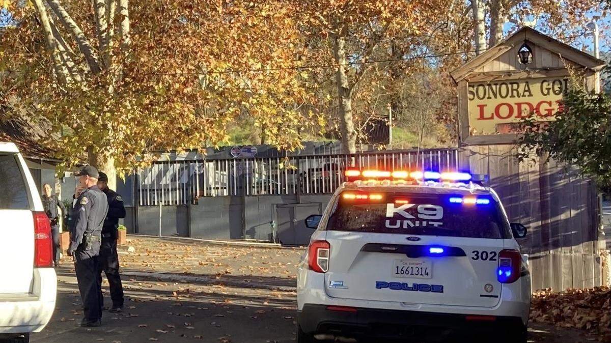 Law enforcement officers serve a search warrant at the Sonora Gold Lodge on Dec. 10 as part of a week-long investigation into suspected drug activity, according to Sonora police.