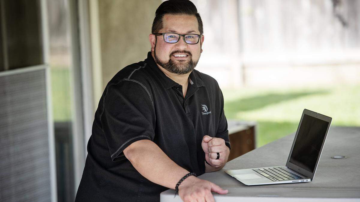 Scott Kusayanagi has applied for more than 35 jobs since being laid off from his sale job due to the coronavirus pandemic. He is seen here at his home in Modesto, Calif., on Thursday, March 26, 2020.