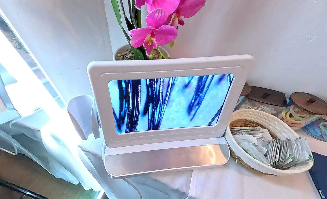 Hair follicle and scalp analysis at K Glow Day Spa in Modesto, Tuesday, Feb. 25, 2026.