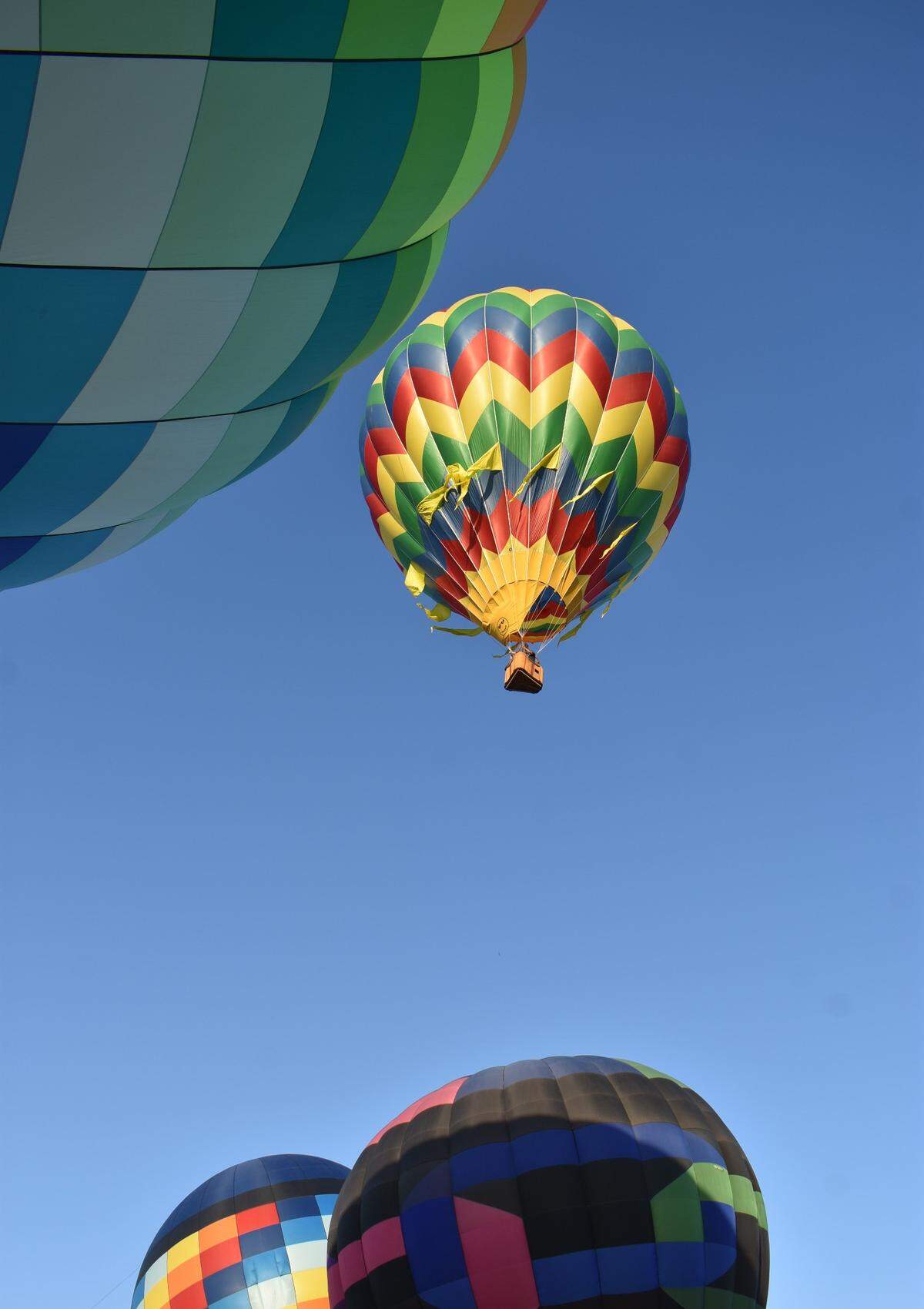 The first Skies the Limit hot-air balloon festival was held at River Bluff Regional Park in Ceres, California, on Saturday, June 17, 2023. Ten teams of balloonists took part. Spectators had to be there early to witness the launches, as most occurred between 6 and 7 a.m.