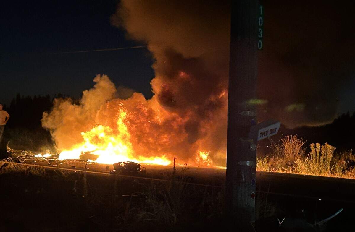 Scene of the fatal crash on Ladd Road north of Modesto on Saturday night, June 27.
