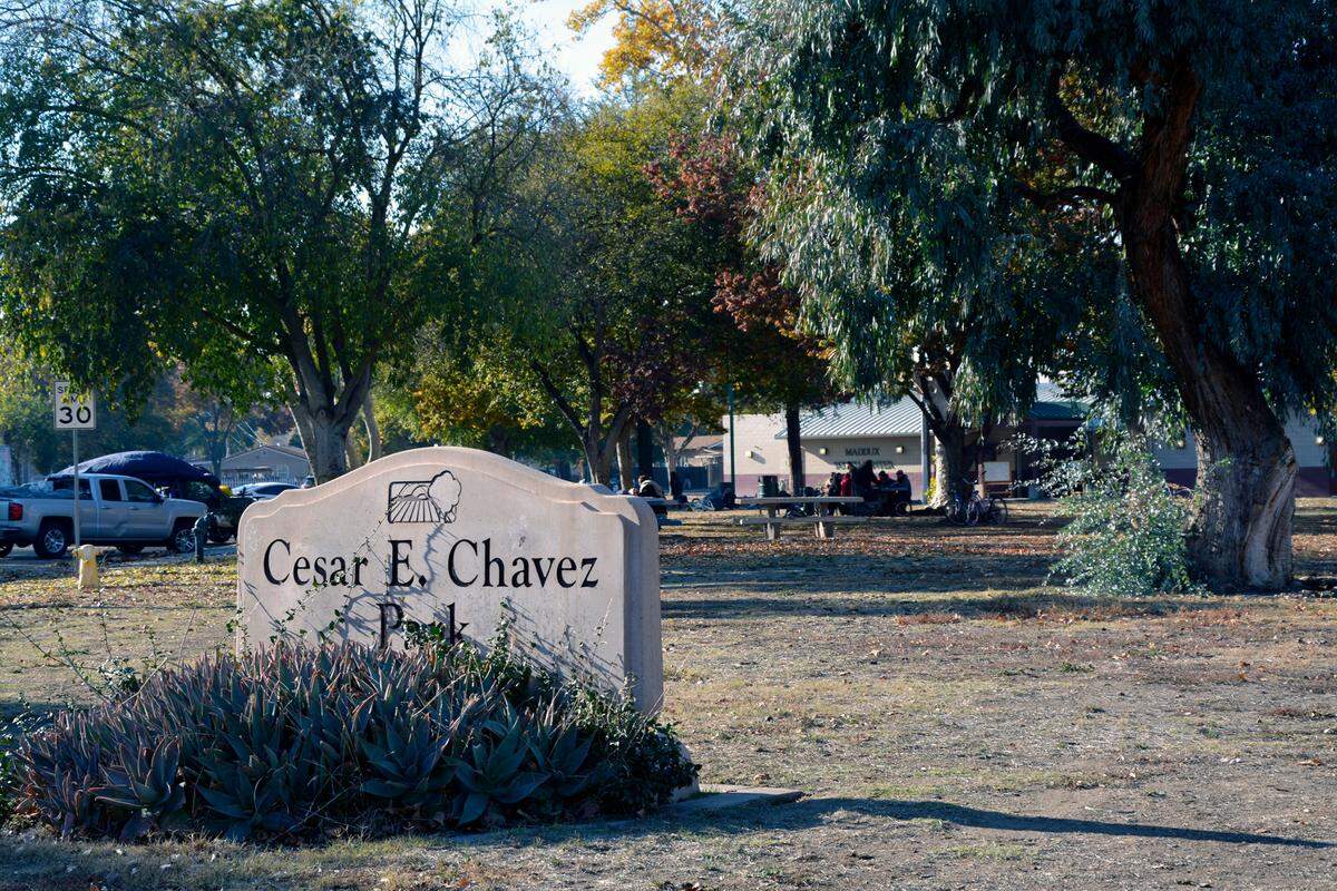 The City of Modesto has plans for extensive renovations to Cesar E. Chavez Park, pictured Nov. 29, 2023, that will include a new pool with aquatic center and skate park.