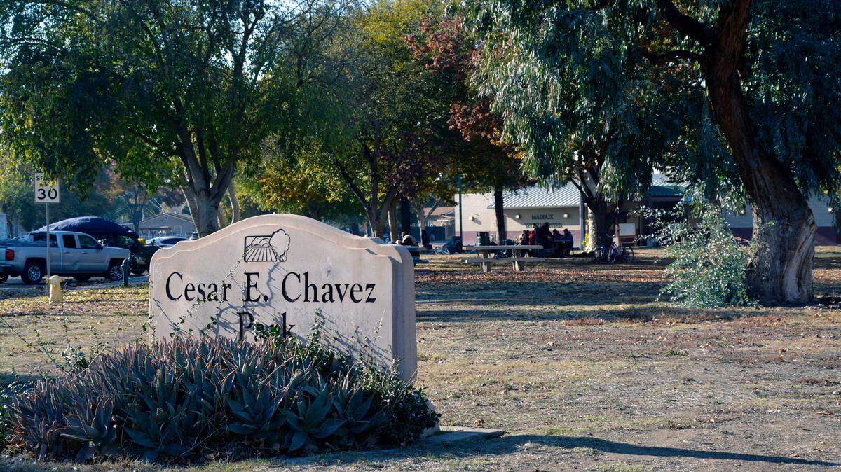The city of Modesto has plans for extensive renovations to Cesar E. Chavez Park, pictured Nov. 29, 2023, that will include a new pool with aquatic center and skate park. 