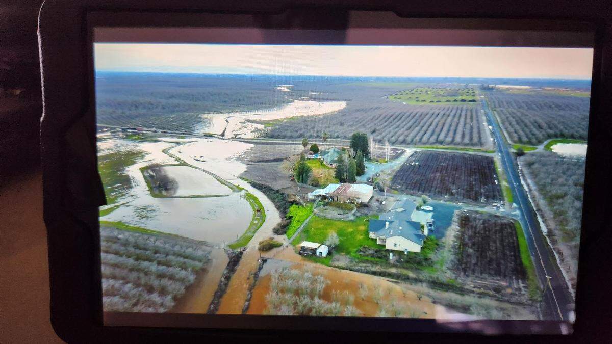 “This is the union drain that flows in to Dry Creek at our orchard in Oakdale at 4160 Crow Road,” said Sheree Vegas.