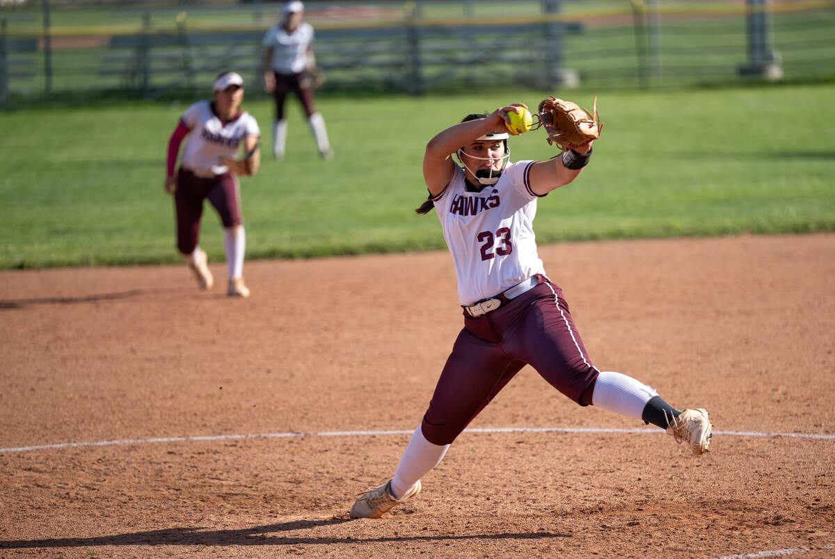 Central Valley’s Brooklynn Steeley delivers a pitch during the Western Athletic Conference game with Central Valley at Central Valley High School in Ceres on April 15, 2026.
