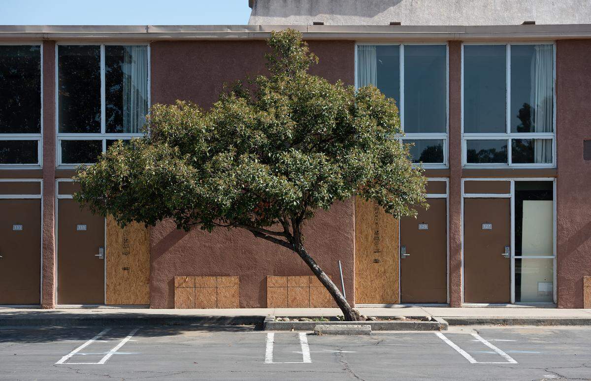 The former Clarion Inn Conference Center in Modesto is being converted into 148 studio apartments by the Stanislaus Regional Housing Authority. The exterior is seen here in Sept. 2021.