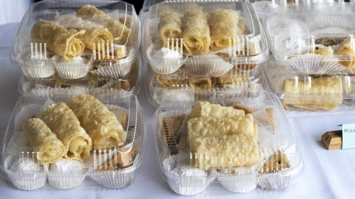 Traditional Greek pastries on sale during a past year’s Greek Food Festival. It will be a take-out event this year.
