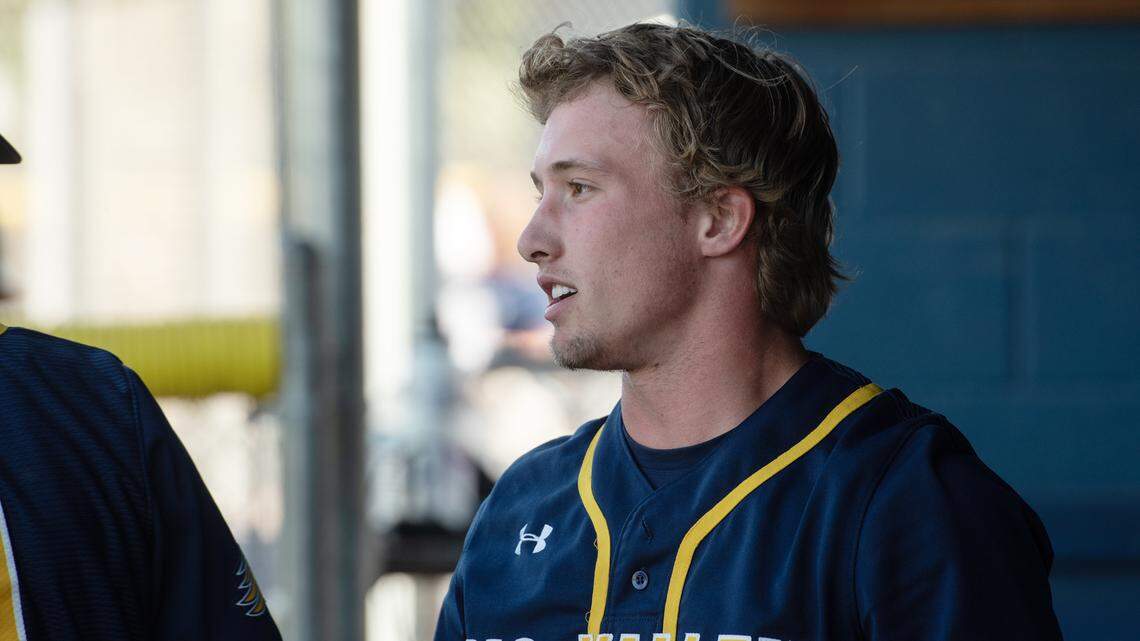 Big Valley Christian shortstop Cameron Butler during a game with Linden in Modesto, Calif., on Wednesday, May 19, 2021.