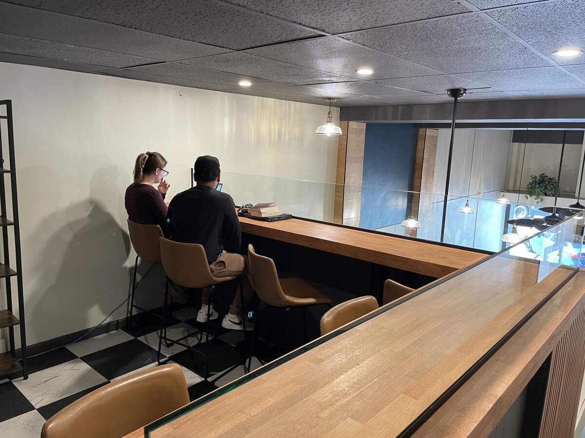 The mezzanine at Chocolate Fish Coffee at 1030 J St. in Modesto on Monday, Feb. 23.