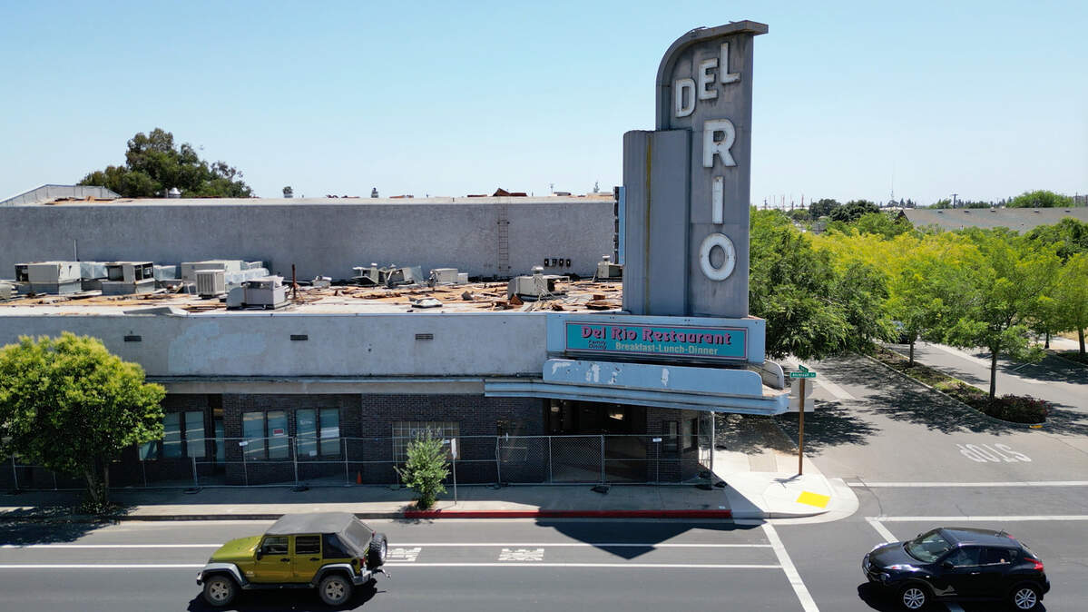Del Rio Theater in Riverbank, Calif., Thursday, June 1, 2023. Shortly thereafter, the building was demolished.