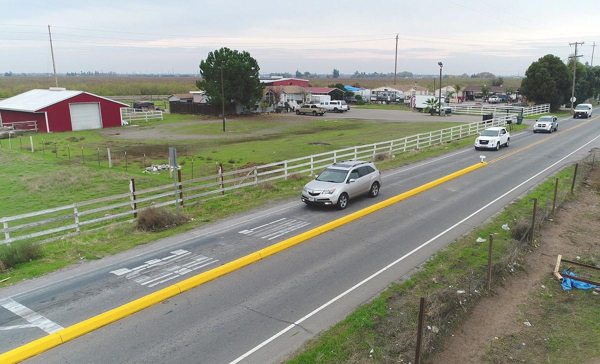 Cars travel east on Claribel road approaching Terminal avenue in Modesto,Calif. on Tuesday December 4, 2018. Pictured with The Modesto Bee’s drone.