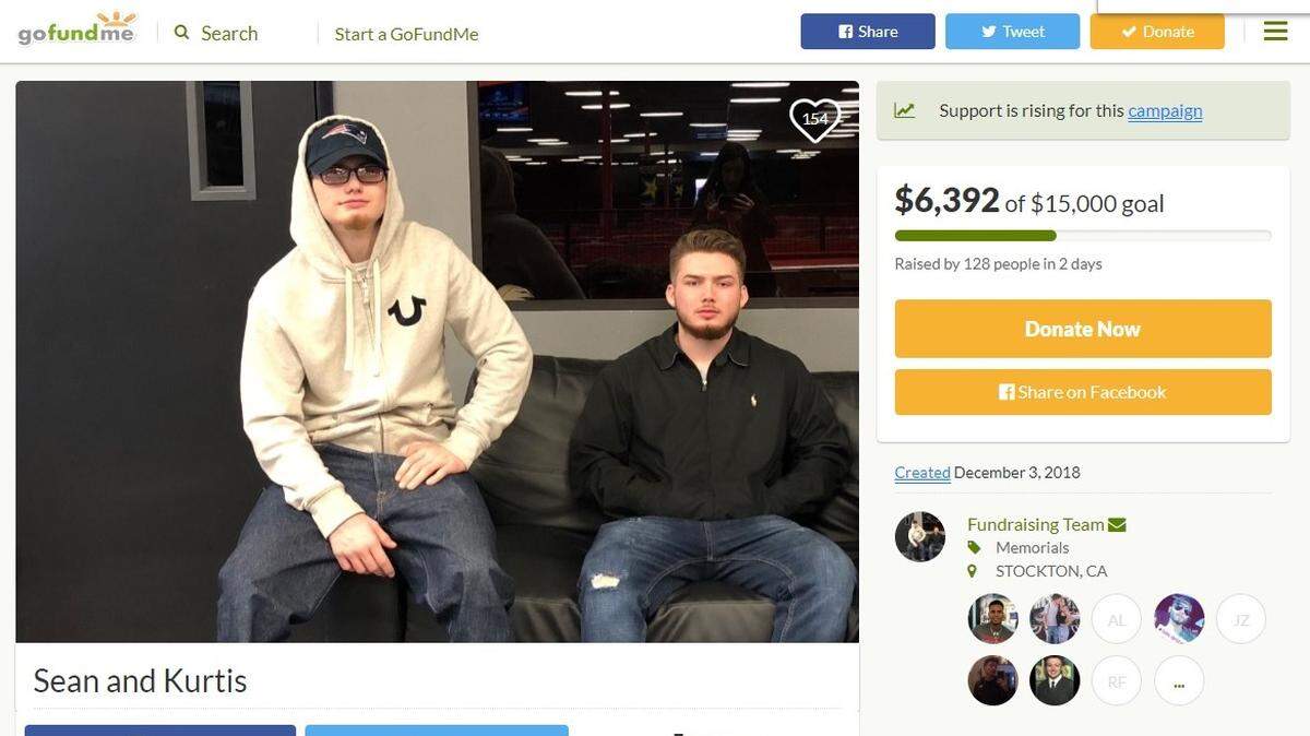 Stockton residents Sean and Kurtis Acosta were killed in a crash in Turlock early Sunday, Dec. 2, 2018. This gofundme page was set up to help cover funeral costs.