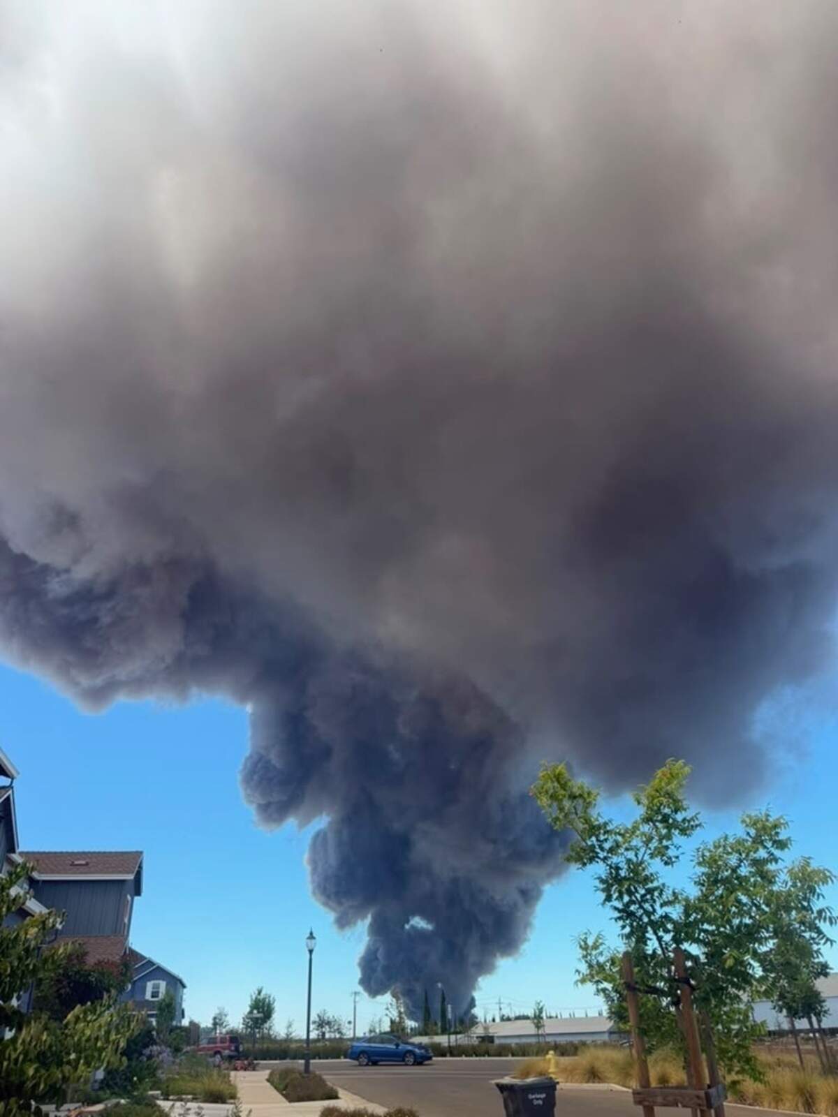 A fire fully engulfed the million-square-foot Medline warehouse west of Tracy, California on Thursday, June 11, 2026.