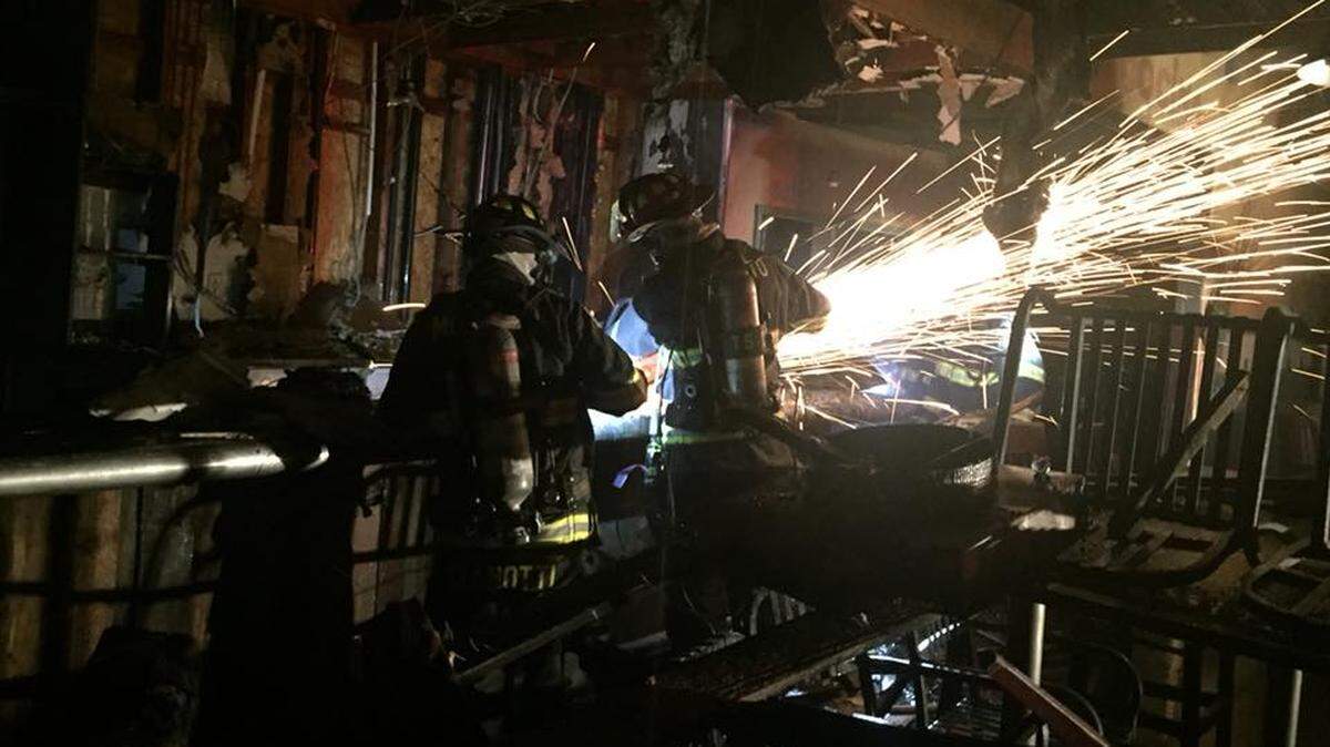 In this photo from May 8, 2018, firefighters extinguish a blaze in the kitchen/bar area of the former Chevys Fresh Mex restaurant on Standiford Avenue in Modesto.