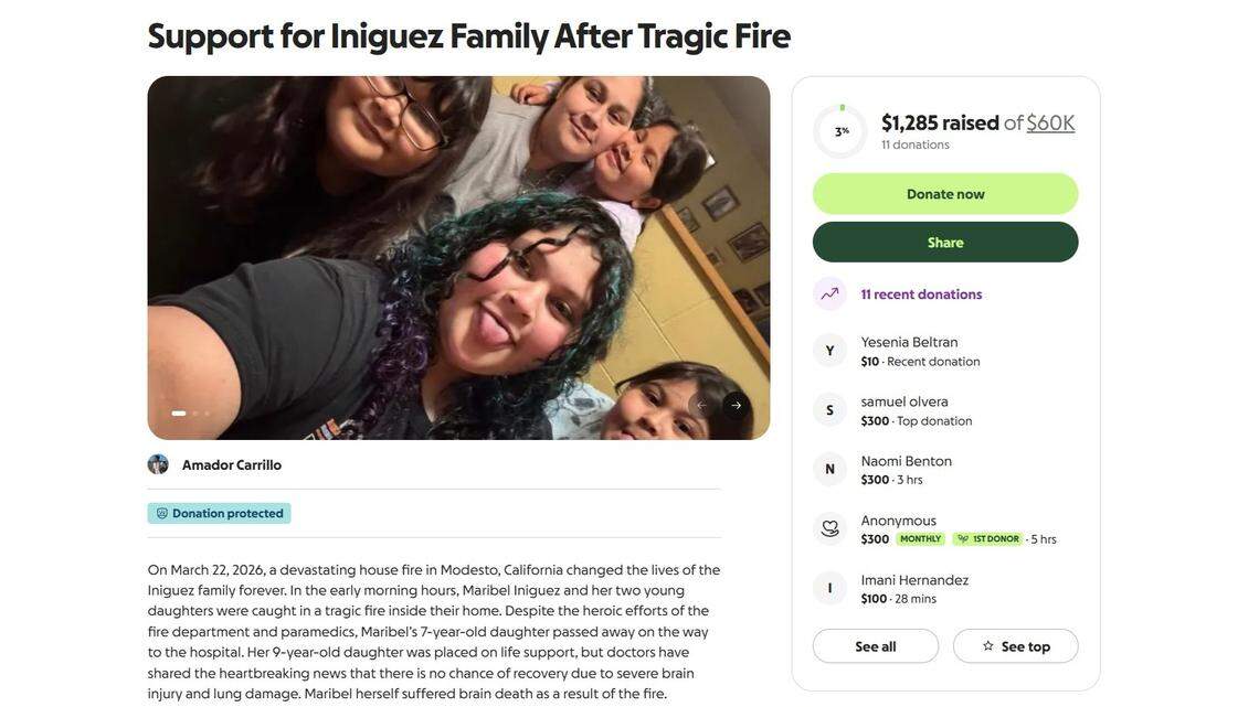 Two-story duplex fire in Modesto leaves child dead, mom and sibling gravely hurt