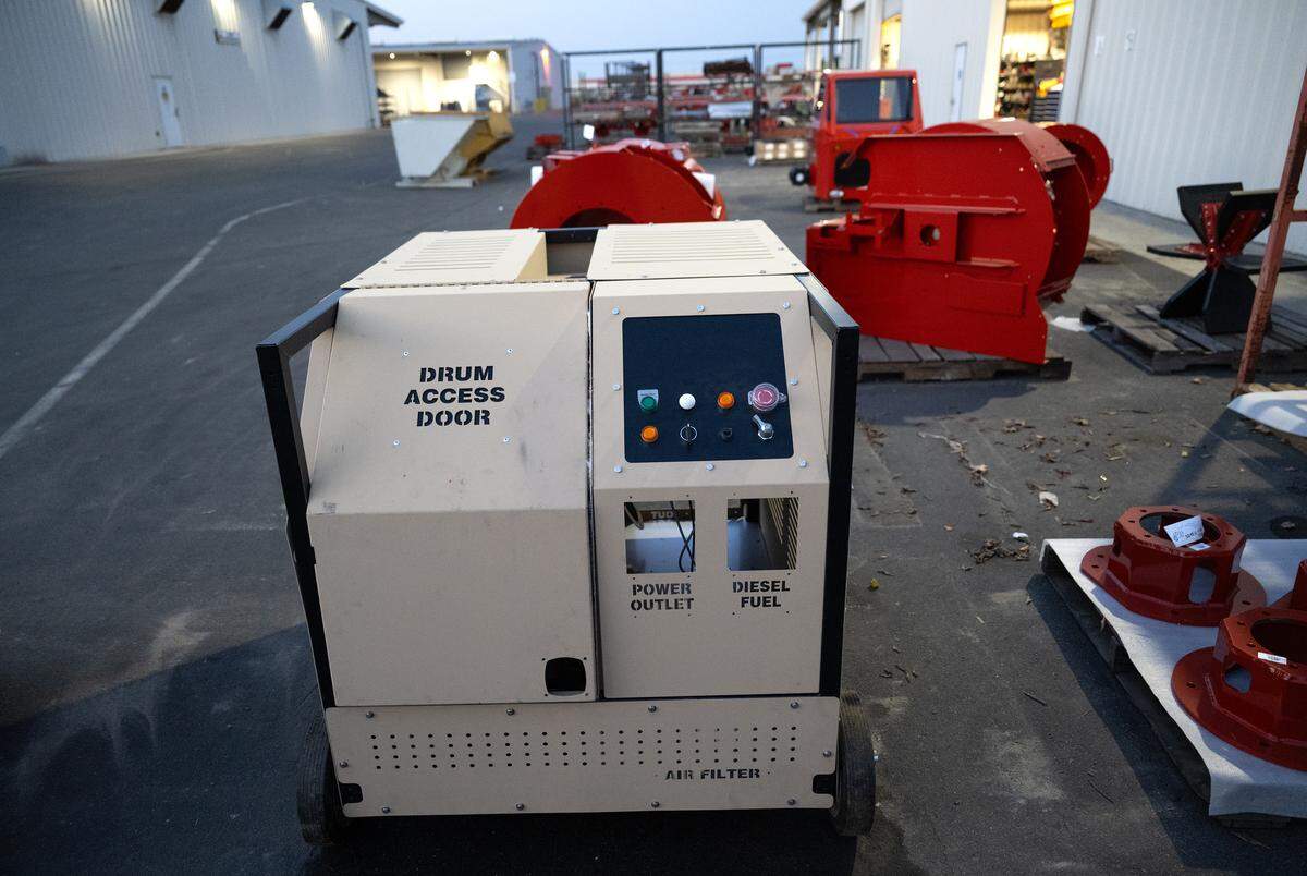 Caribou BioFuels machine being built at Flory Industries in Salida for use by the military for converting trash into fuel at remote bases.