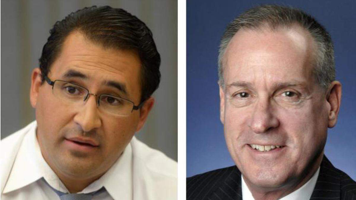 November 2018 Stanislaus County Board of Supervisors District 3 candidates Tony Madrigal, left, and Terry Withrow.