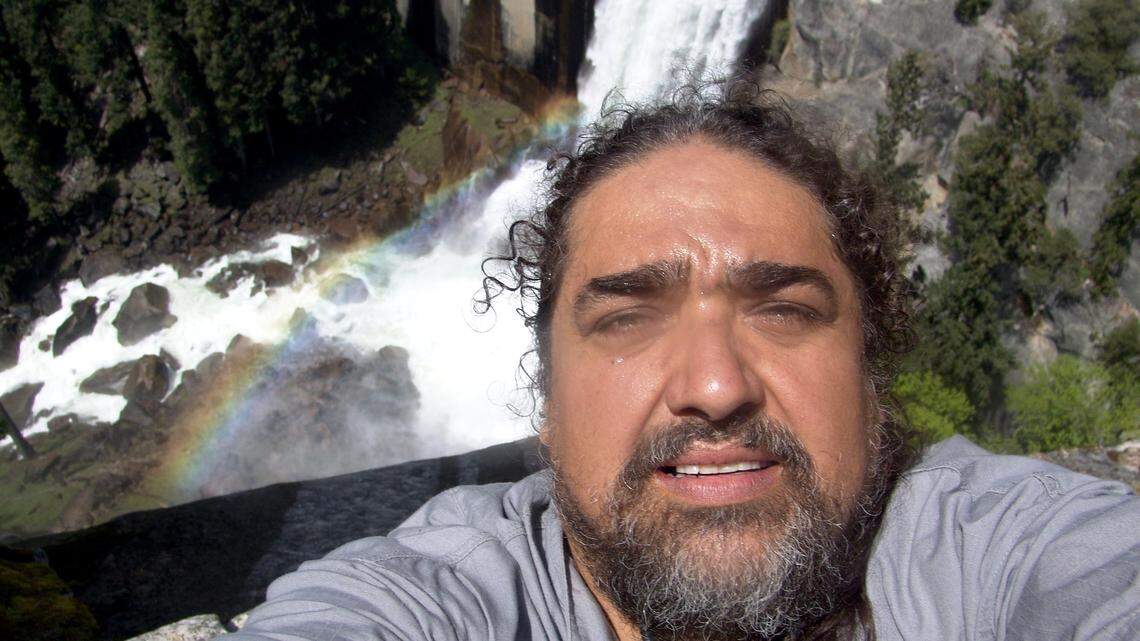 Paul Vasquez took this selfie in front of a Yosemite National Park waterfall in 2010.