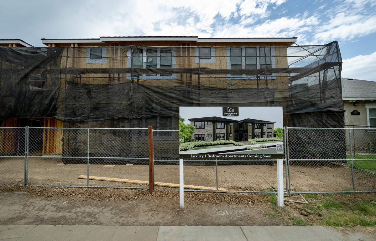 New apartments under construction on 15th Street in Modesto, July 14, 2026.