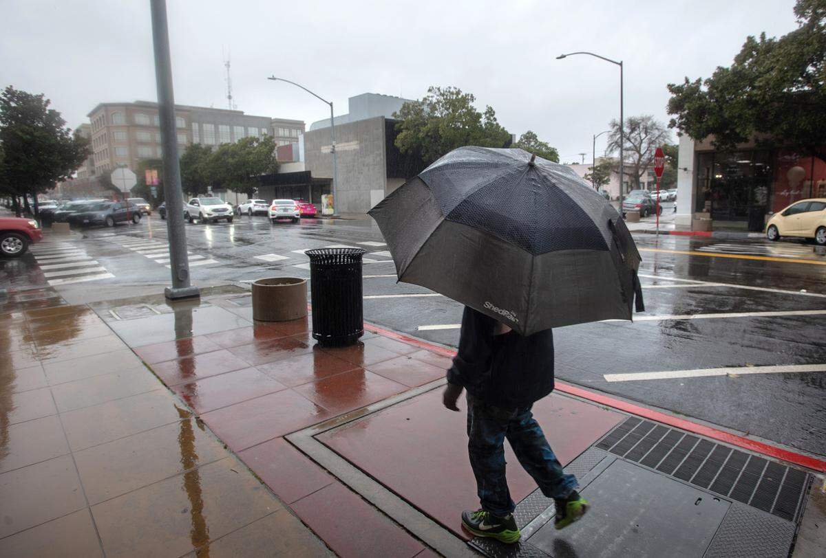 J Street in Modesto is seen on Friday, March 10, 2023. Will it rain in Modesto on Christmas Day, Dec. 25, 2024?