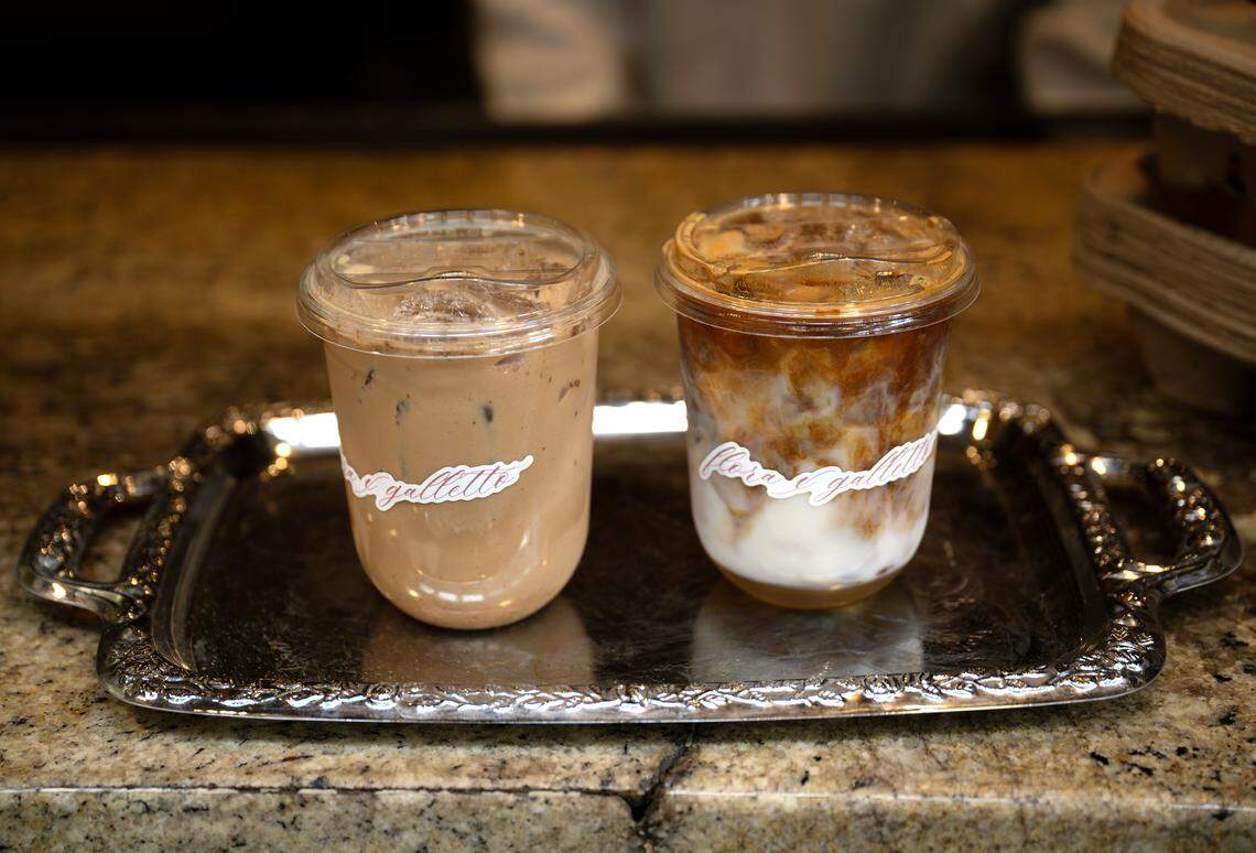 Vanilla latte and vanilla Chai at Flora Cafe at Galletto on J Street in Modesto, Thursday, Nov. 20, 2025.