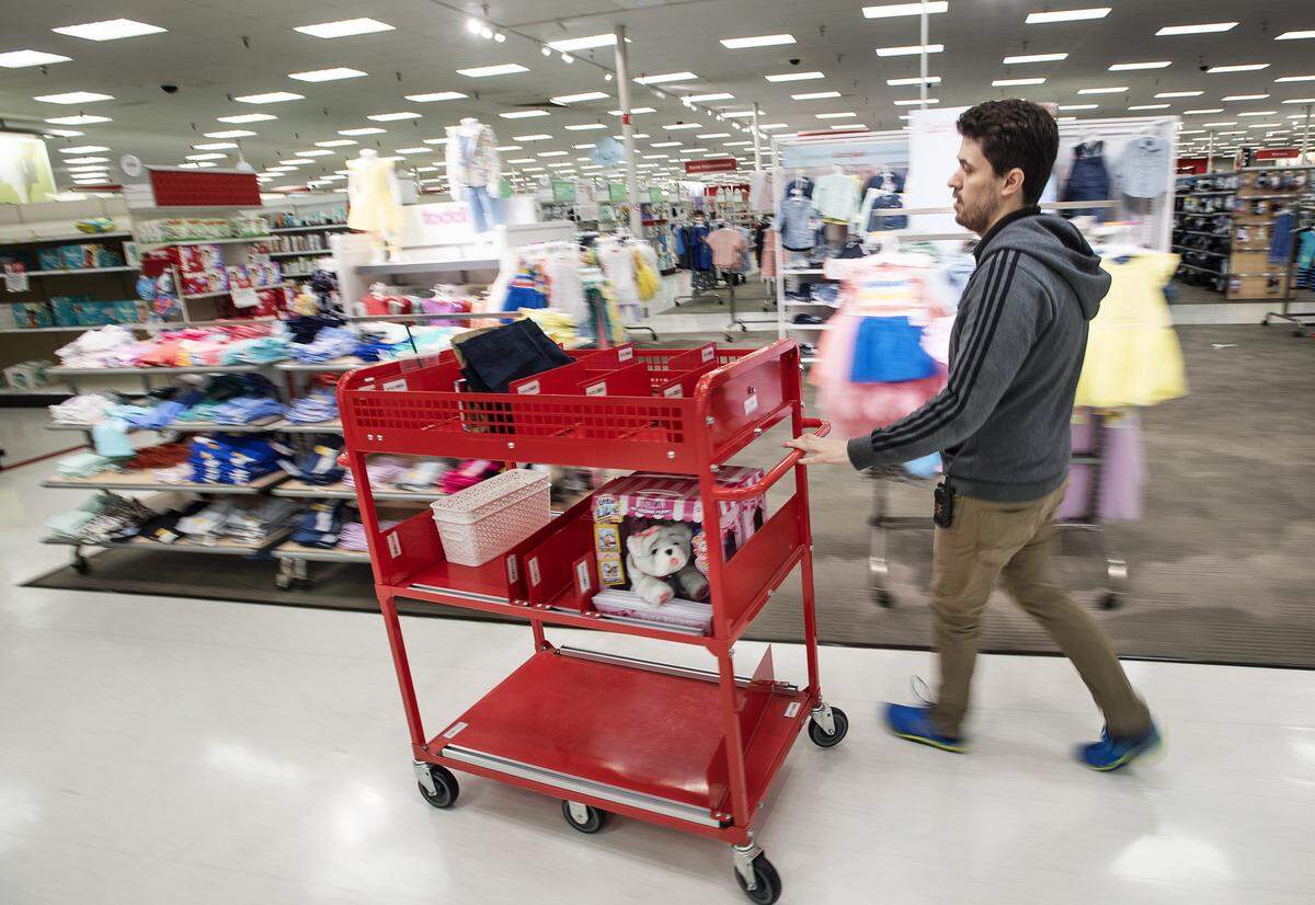 Jacob Chacon shops for the “Drive Up” service at the Target store on McHenry Avenue in Modesto, Calif., Friday, April 5, 2019.