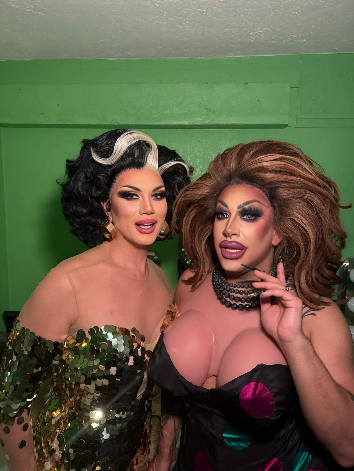 Season 3 of “Drag Race” and seasons 1 and 4 of “RuPaul’s Drag Race All-Stars” star Manila Luzon with drag show host Sasha Devaroe at Luzon’s performance on Saturday, Jan. 11 at Splash Modesto.