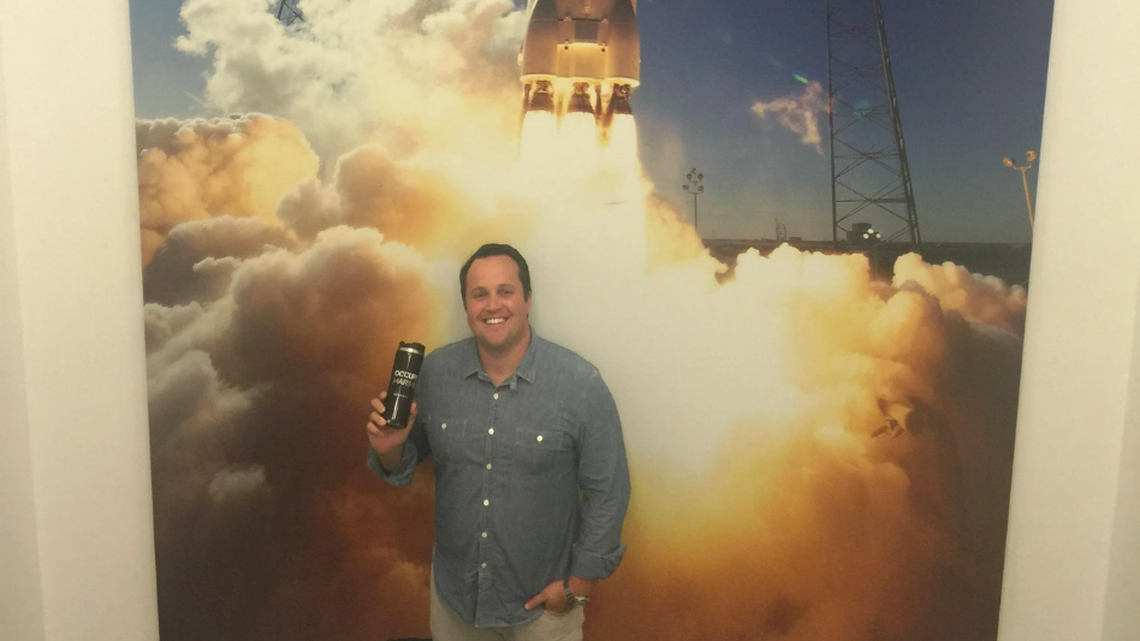 Brian Bjelde poses for the ‘verification photo required by Reddit to confirm the identity of a person doing an ‘Ask Me Anything.’