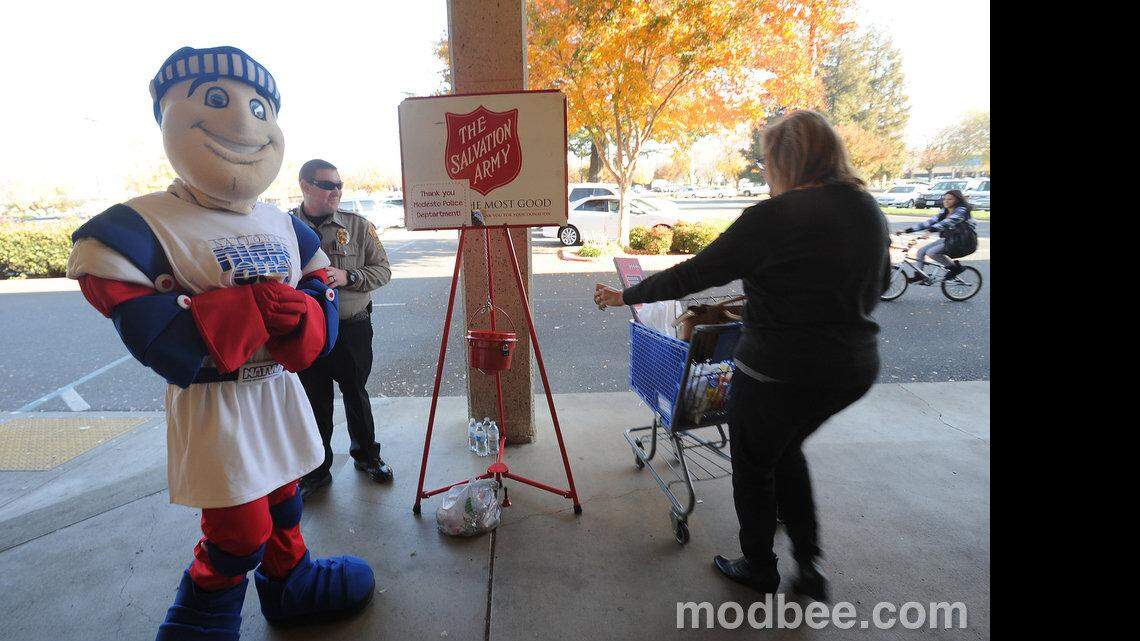 Mascots ring in the giving season in Modesto