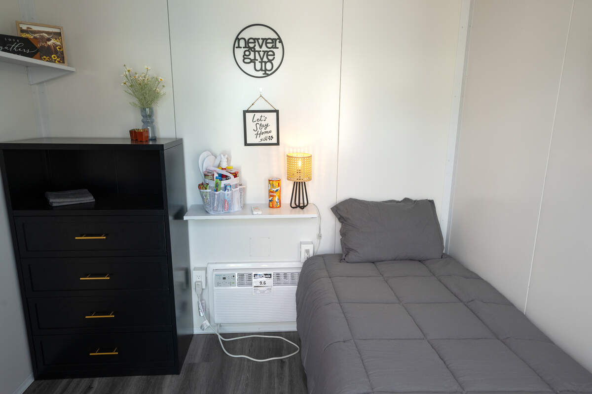 Dignity Village, a 42-unit bridge housing project on Ninth Street, was opened during a ceremony in Modesto on Thursday, March 27, 2025. The 70-square-foot units will be used as interim housing for adults battling homelessness, substance use and mental health disorders.