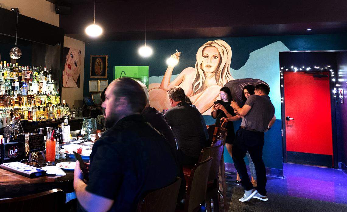 Lo-Fi Laboratories artisan cocktail lounge in Modesto, Calif., Wednesday, Aug. 23, 2023.