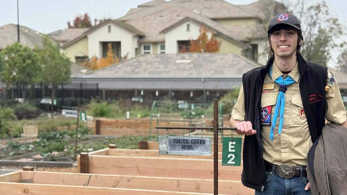 Boy Scout builds garden bed to help refugee family grow food in Turlock