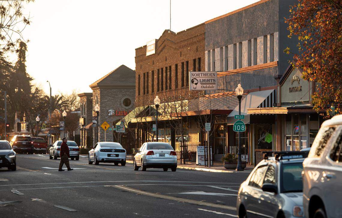 Downtown in Oakdale, Calif., Friday, Dec. 18, 2020.