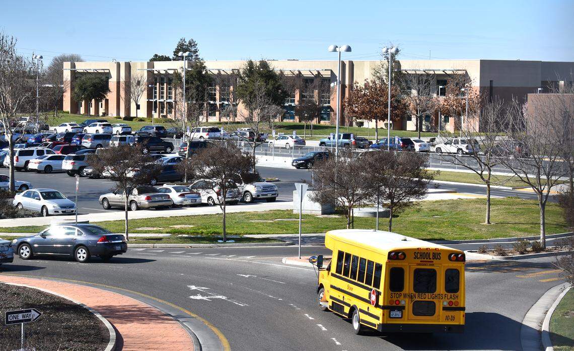 Pictured is the Enochs campus from the pedestrian walkway over Sylvan Avenue on Tuesday, Feb. 20, 2018.