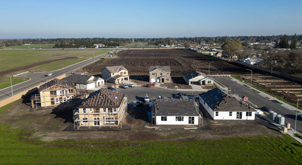 New home construction in north Stockton, Calif., Wednesday, Jan. 8, 2024.