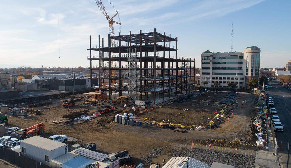The new Stanislaus Superior Courthouse under construction in Modesto, Calif., Friday, Dec. 2, 2022.