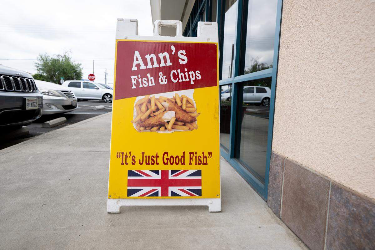 Ann’s Fish & Chips on Third Street in Hughson, Thursday, April 17, 2025.