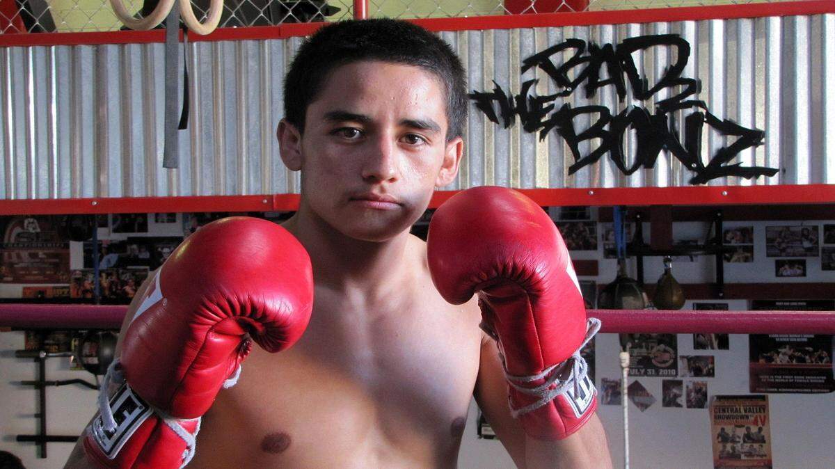 Modesto fighter Michael Gaxiola, 20, is pictured here at Tony Avila's Bad 2 The Bonz boxing gym on Tuesday, Sept. 2, 2014, a few days ahead of his fight with fellow Modestan Victor Torres at the SOS.