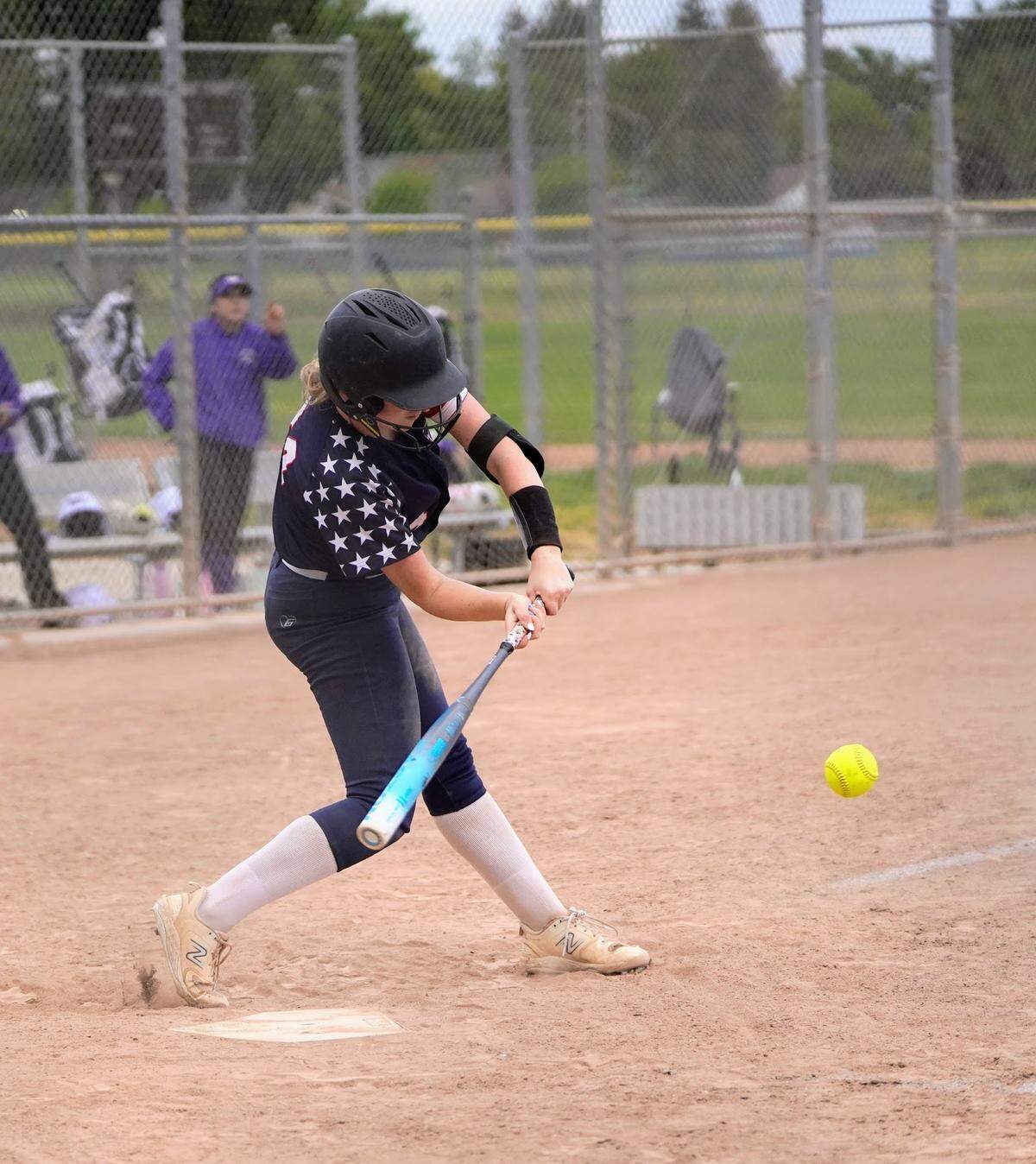 Beyer’s Mackenzie Hough makes contact with a pitch during a Western Athletic Conference game against Livingston at Beyer Community Park on Friday, April 25, 2025.