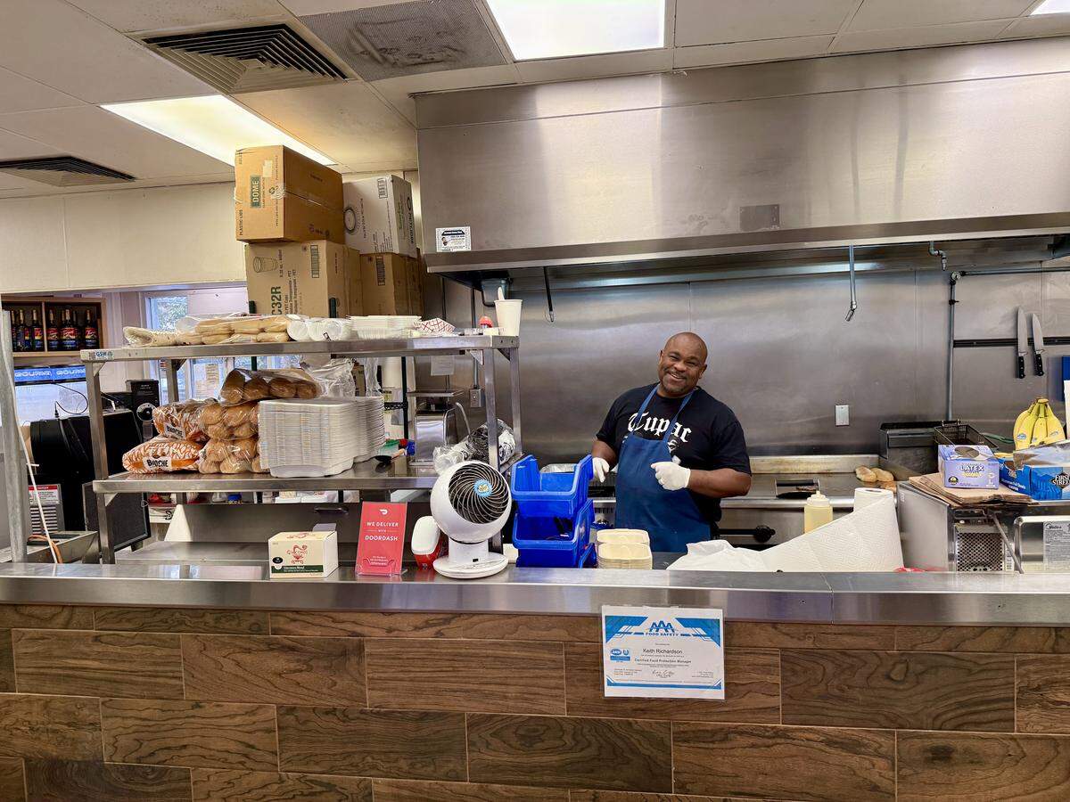 Keith Richardson is the owner of Cheesesteak & Burger Factory inside a Shell station in Modesto.