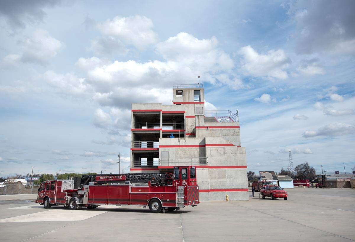 Regional Fire Training Center is part of Modesto Junior College’s School of Public Safety. The training center is also used by fire departments in the region. Photographed in Modesto, Calif., Tuesday, March 7, 2023.